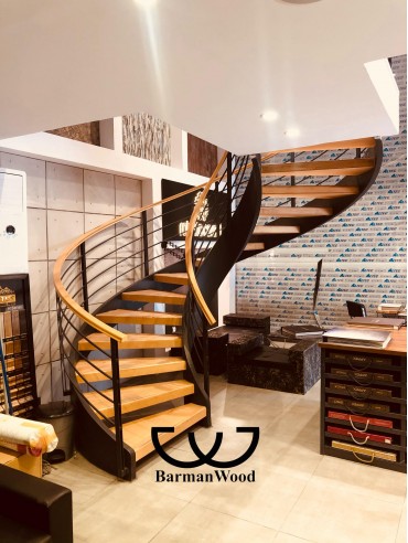 پله گرد دو محور ورق با طرحی  مینیمال لوکس 